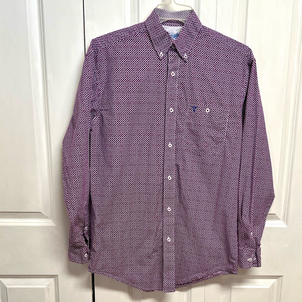 Wrangler Competition 20X Purple Dot Button-Down Shirt Size M